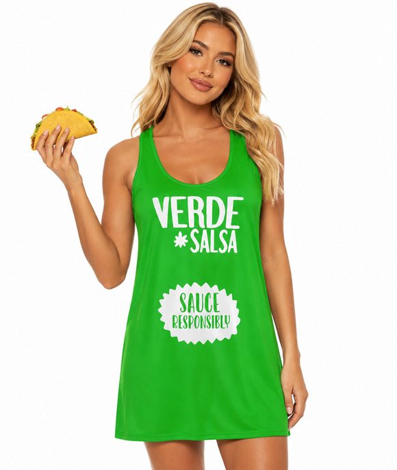ElevenThirteenEnt Other - Verde Taco Sauce Halloween Tank Dress For Women Size Medium NWT